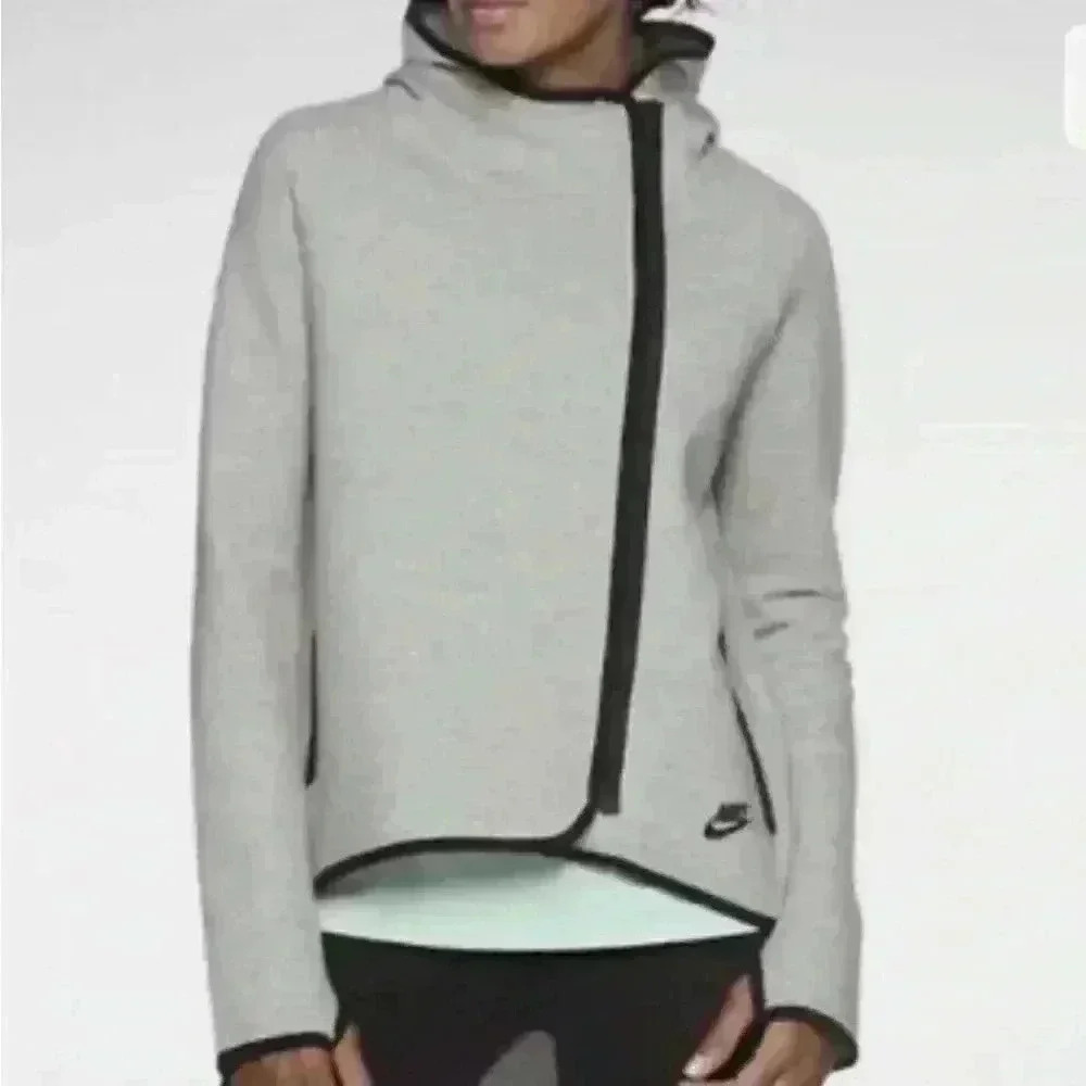 Nike Grey/Black Sportswear Tech Zip Hooded Fleece Performance Windrunner Size S